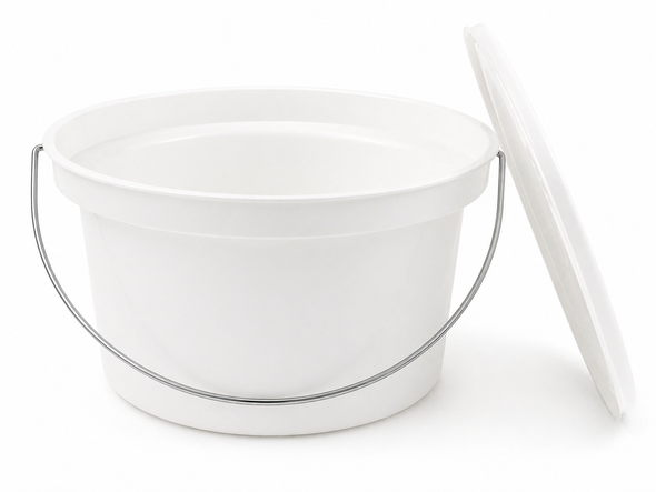 Commode Bucket Pan 5ltr with Lid Handle Compatible with Kent, Essex, Surrey and Norfolk commodes