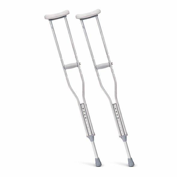 Adult Pair of Under Arm Axilla Crutches Lightweight Height Adjustable Aluminium