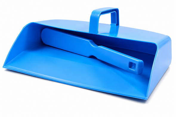 Blue Hill Brush Enclosed Plastic Dustpan 12" with Hand Brush