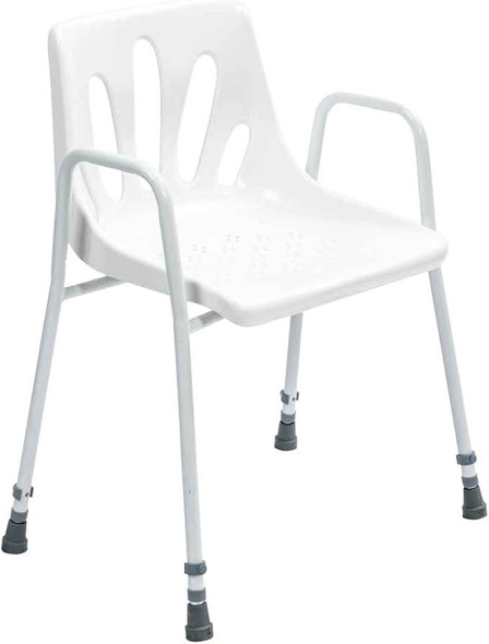 NRS Healthcare Shower Chair with Arms Comfortable Sturdy Height Adjustable