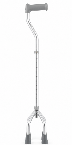 Quad Cane Small Base Swan Neck Walking Aid Height Adjustable