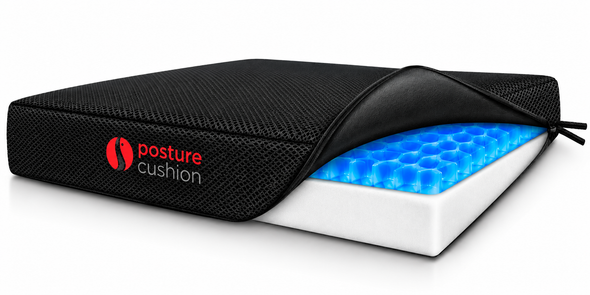 Gel Feel Pressure Relieving Wheelchair Seat Booster Cushion 17"/17"/4" With AirTech Cover