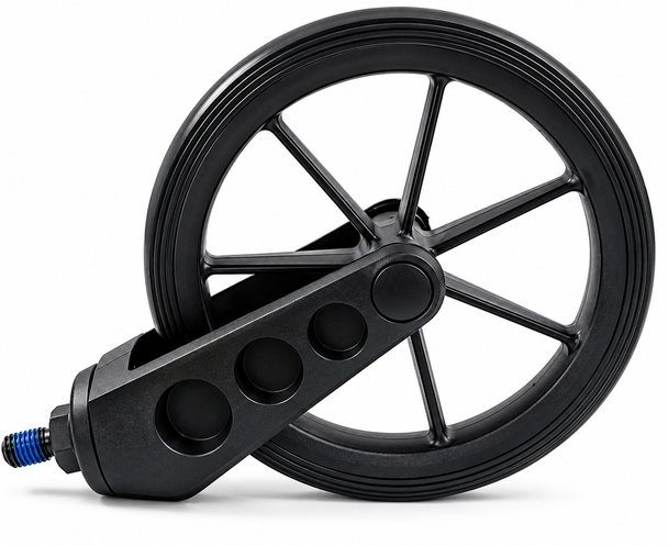 Colson 190x29mm Black Castor Wheel with Fork for many standard NHS Style Wheelchairs