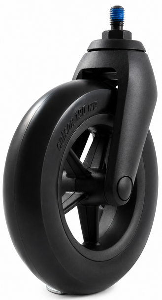 Colson 190x45mm Black Castor Wheel with Fork for Standard NHS Style Wheelchairs