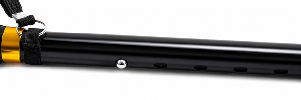 NRS Lightweight Folding Black Walking Stick with Wooden Handle