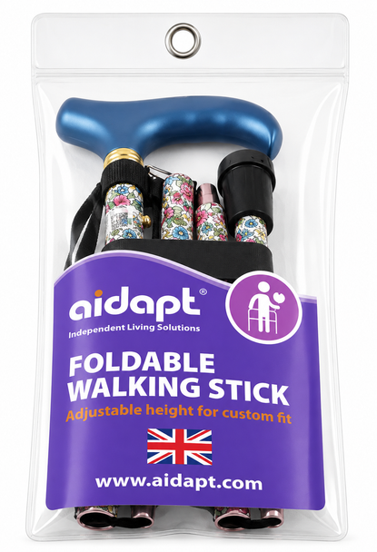 Deluxe Premium Folding Walking Cane – Adjustable, Lightweight, Japanese White