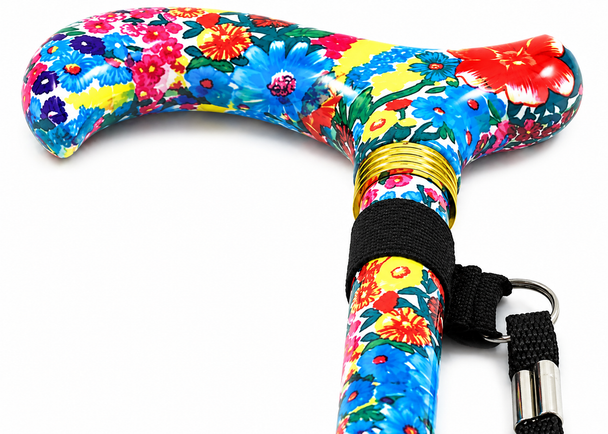 Deluxe Premium Walking Cane – Height Adjustable, Lightweight, Summer Floral