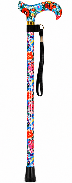 Deluxe Premium Walking Cane – Height Adjustable, Lightweight, Summer Floral