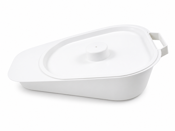 Slipper Bed Pan with Lid Integrated Handle Suitable for Both Men & Women