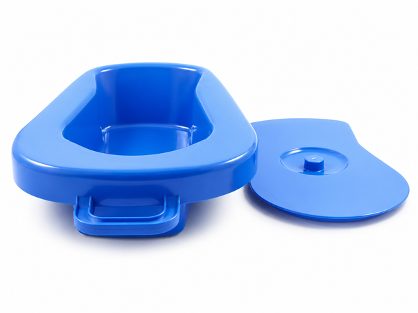 Plastic Bedpan with Lid Robust 2.5 L Bed Pan Male & Female Use Integrated Handle SWL 127 kg