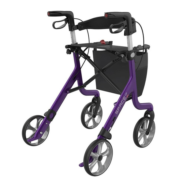 Carbon Fibre Rollator Space CF Purple Walker Backrest & Seat Medium 55cm 5kg