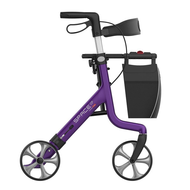 Carbon Fibre Rollator Space CF Purple Walker Backrest & Seat Large 62cm 5.2kg