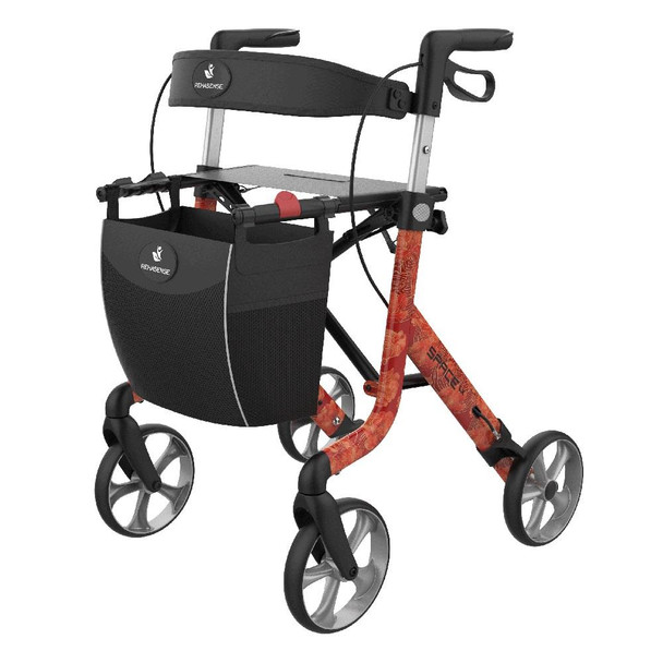 Space LX Aluminium Lightweight Rollator Large 62 Red Peony