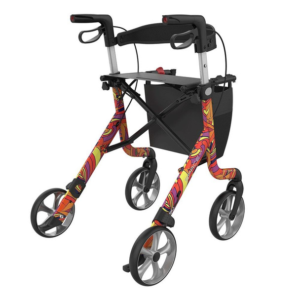 Space LX Aluminium Lightweight Rollator Medium 55 Flower