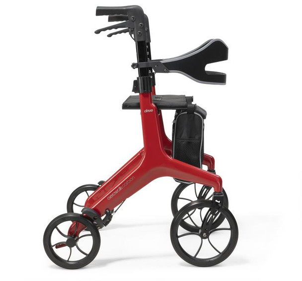 Aerowalk Rollator Ultra Lightweight 4.6kg Folding Carbon Fibre Walker Red