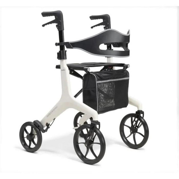 Aerowalk Rollator Ultra Lightweight 4.6kg Folding Carbon Fibre Walker White