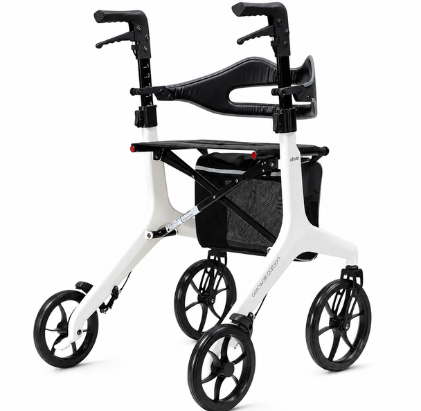Aerowalk Rollator Ultra Lightweight 4.6kg Folding Carbon Fibre Walker White