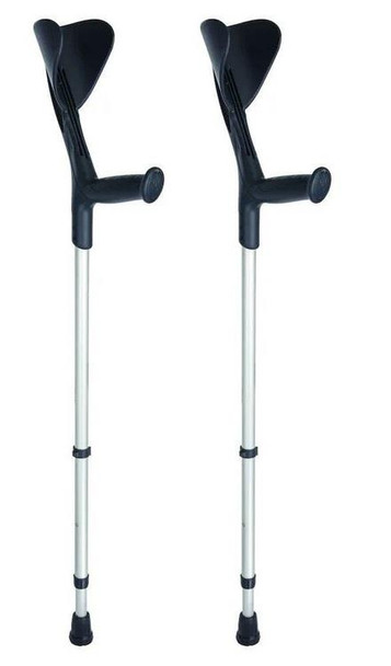 Evolution Elbow Open Cuff Pair of Crutches Black 77-100cm (30 - 39")