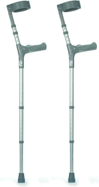 Pair of Medium Elbow Double Adjustment Crutches with Comfy Ergo Grip Handles