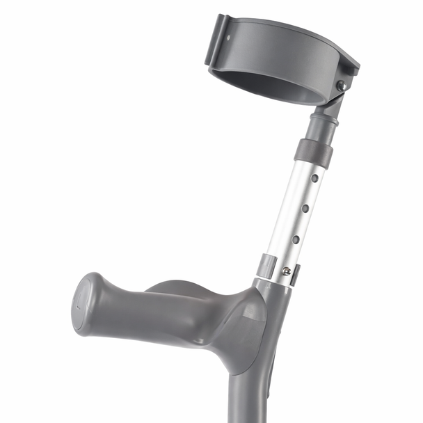 Pair of Medium Elbow Double Adjustment Crutches with Comfy Ergo Grip Handles 600mm - 850mm (24" - 34")