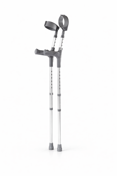 Pair of Medium Elbow Double Adjustment Crutches with Comfy Ergo Grip Handles 600mm - 850mm (24" - 34")