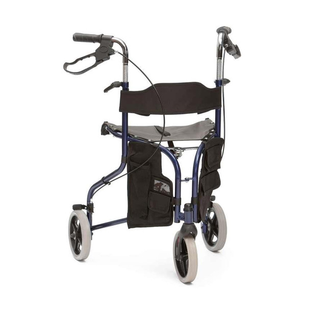 Drive Folding Blue Tri Wheel Height Adjustable Handles Walker Rollator with Seat