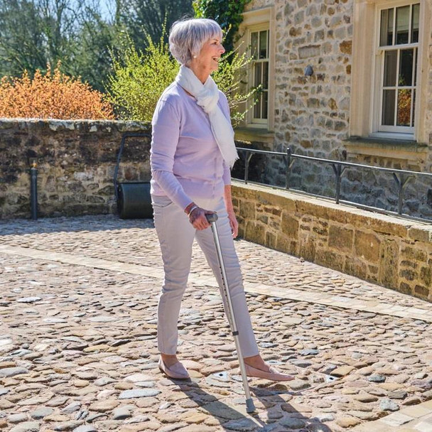 NRS Height Adjustable Aluminium Walking Stick 840-1095mm 127kg SWL