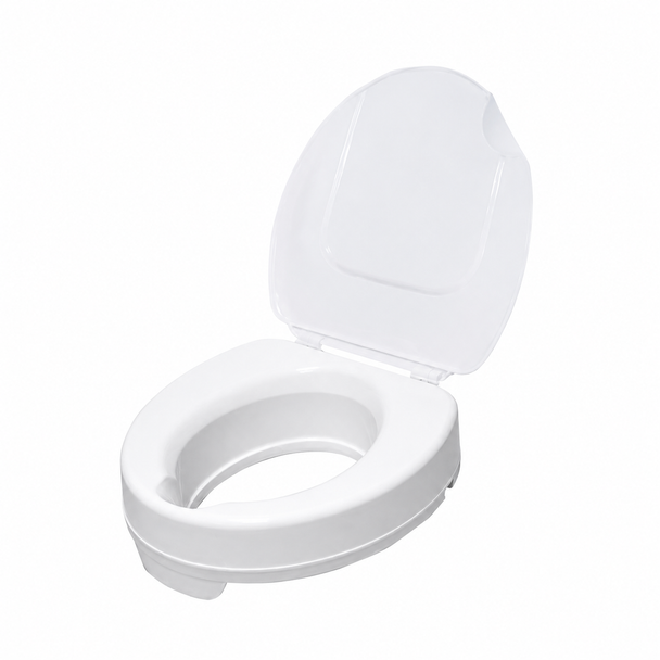 Ticco 2G Raised Toilet Seat with Lid (10cm/4") for Elderly & Disabled