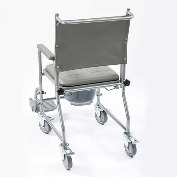 Wheeled Commode Fixed Height Removeable Leg Rests & Arm Rests