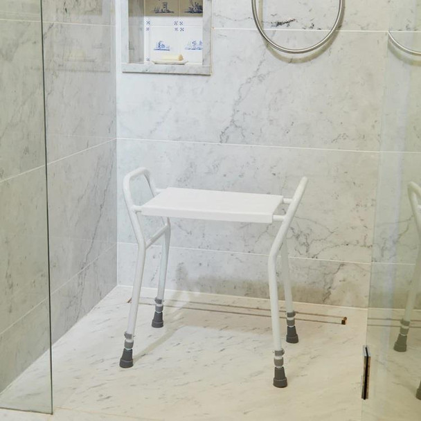 NRS Height Adjustable Shower Stool With Handles SWL 160kg