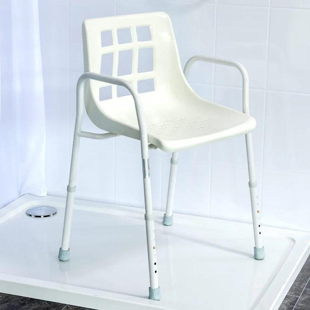 NRS Shower Chair Seat Height Adjustable Economy SWL 160kg (25st)