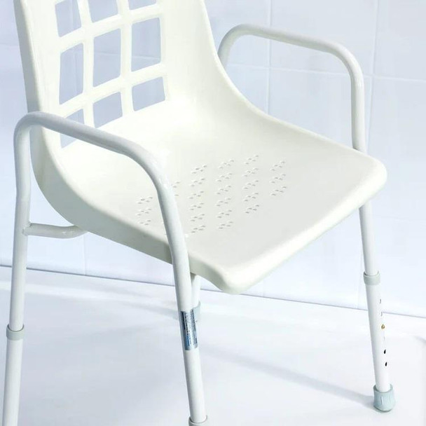 NRS Shower Chair Seat Height Adjustable Economy SWL 160kg (25st)