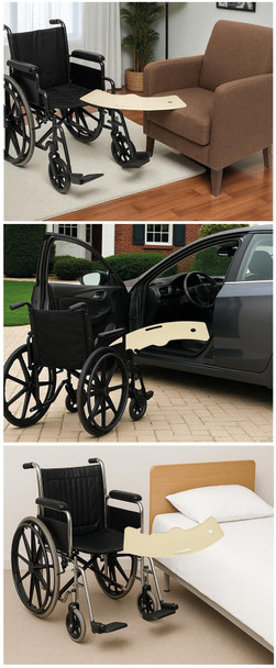 Curved Shaped Transfer Board Safe Lightweight Wheelchair Bed Car SWL 150kg