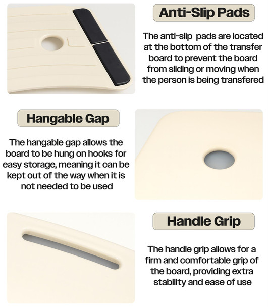 Curved Shaped Transfer Board Safe Lightweight Wheelchair Bed Car SWL 150kg