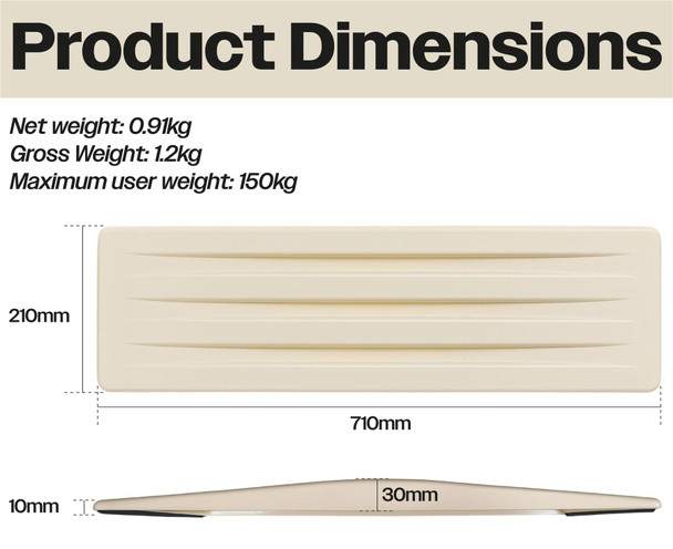 Straight Transfer Board 70cm Aid with Ribbed Grip Durable Plastic