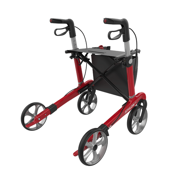 Red Medium 55cm ATHLON SL / SERVER CF Carbon Ultralight Rollator Walker TPE Wheels