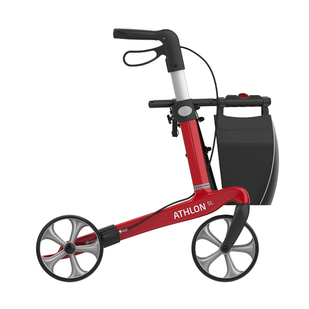 Red Medium 55cm ATHLON SL / SERVER CF Carbon Ultralight Rollator Walker TPE Wheels