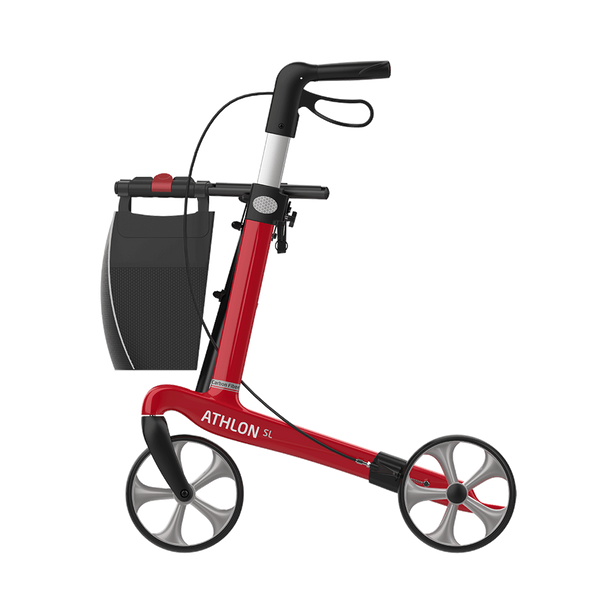 Red Large 62cm ATHLON SL / SERVER CF Carbon Ultralight Rollator Walker