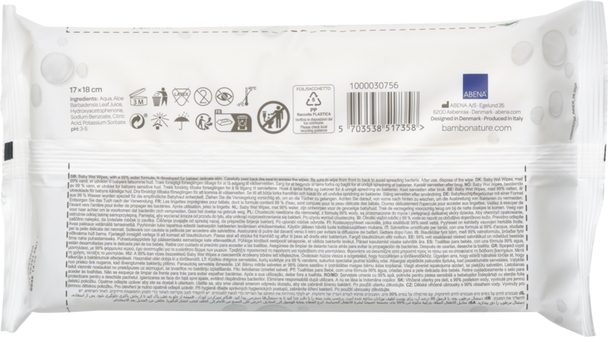 Bambo Nature Aqua Wet Wipes 12 packs (624 Wipes) Plastic Free Dermatologically Tested for Sensitive Skin