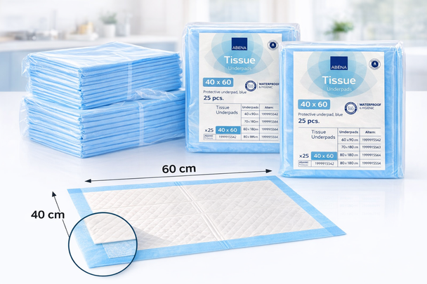 Disposable Incontinence Bed pads 40x60cm per 25 ABENA 6 ply Tissue Underpads
