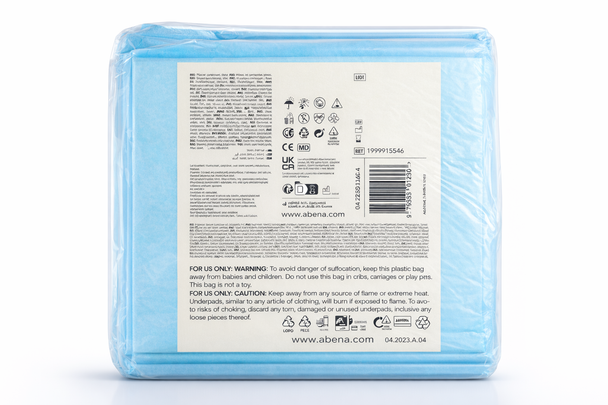 Disposable Incontinence Bed pads 60x60cm per 100 ABENA 6 ply Tissue Underpads