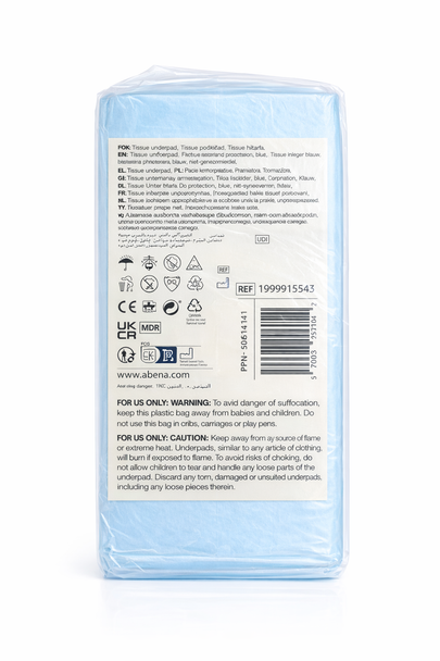 Disposable Incontinence Bed pads 90x60cm per 25 ABENA 6 ply Tissue Underpads