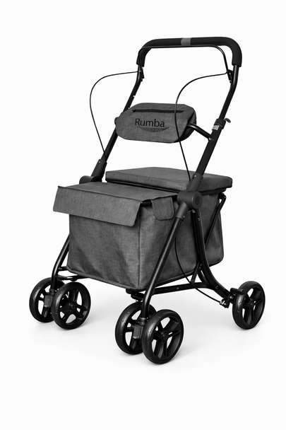 Mobility Shopping Trolley with Brakes Rumba Deluxe in Grey