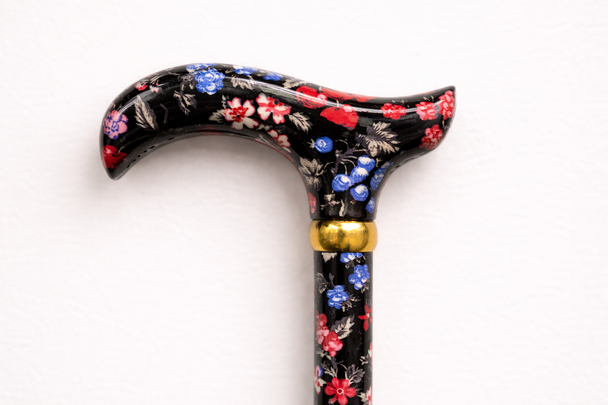 Floral Folding Walking Stick Cane Height Adjustable Summer Fruits Derby Handle