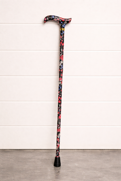 Floral Folding Walking Stick Cane Height Adjustable Summer Fruits