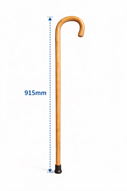 Chestnut Traditional Crook Walking Stick 915mm Medium customer can Cut to Length