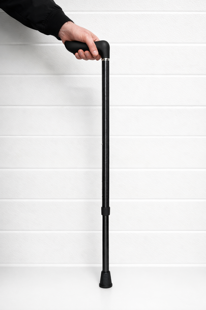Carbon Fibre Ergonomic Handle Anatomic Left Hand Telescopic Black Walking Stick