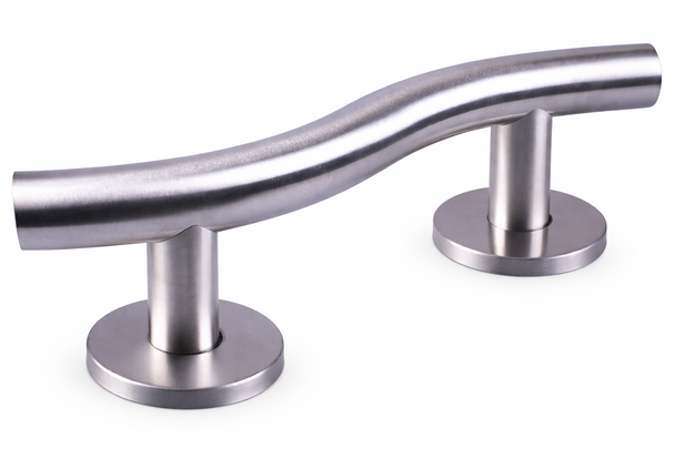 Stainless Steel Curved Grab Rail 355mm 14" Brushed Finish
