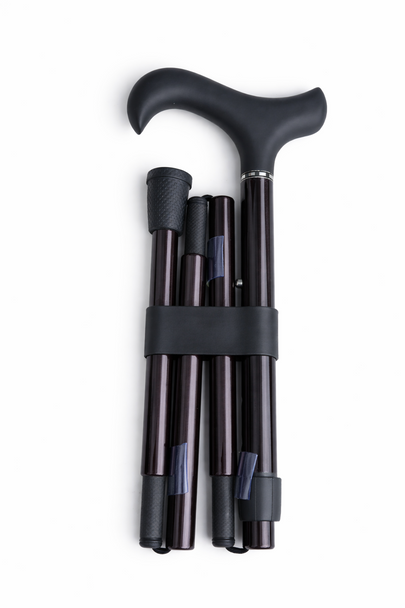 Carbon Fibre Folding Walking Stick Cane Height Adjustable in Claret Diamond Derby Handle