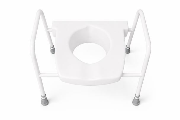 Raised Toilet Seat Aid Frame with Armrests and Clip on Seat up to 30st